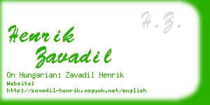 henrik zavadil business card